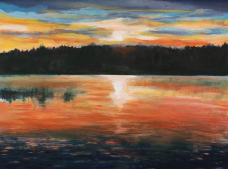 Sunset at the Lake, 2015, Oil, 18 x 24